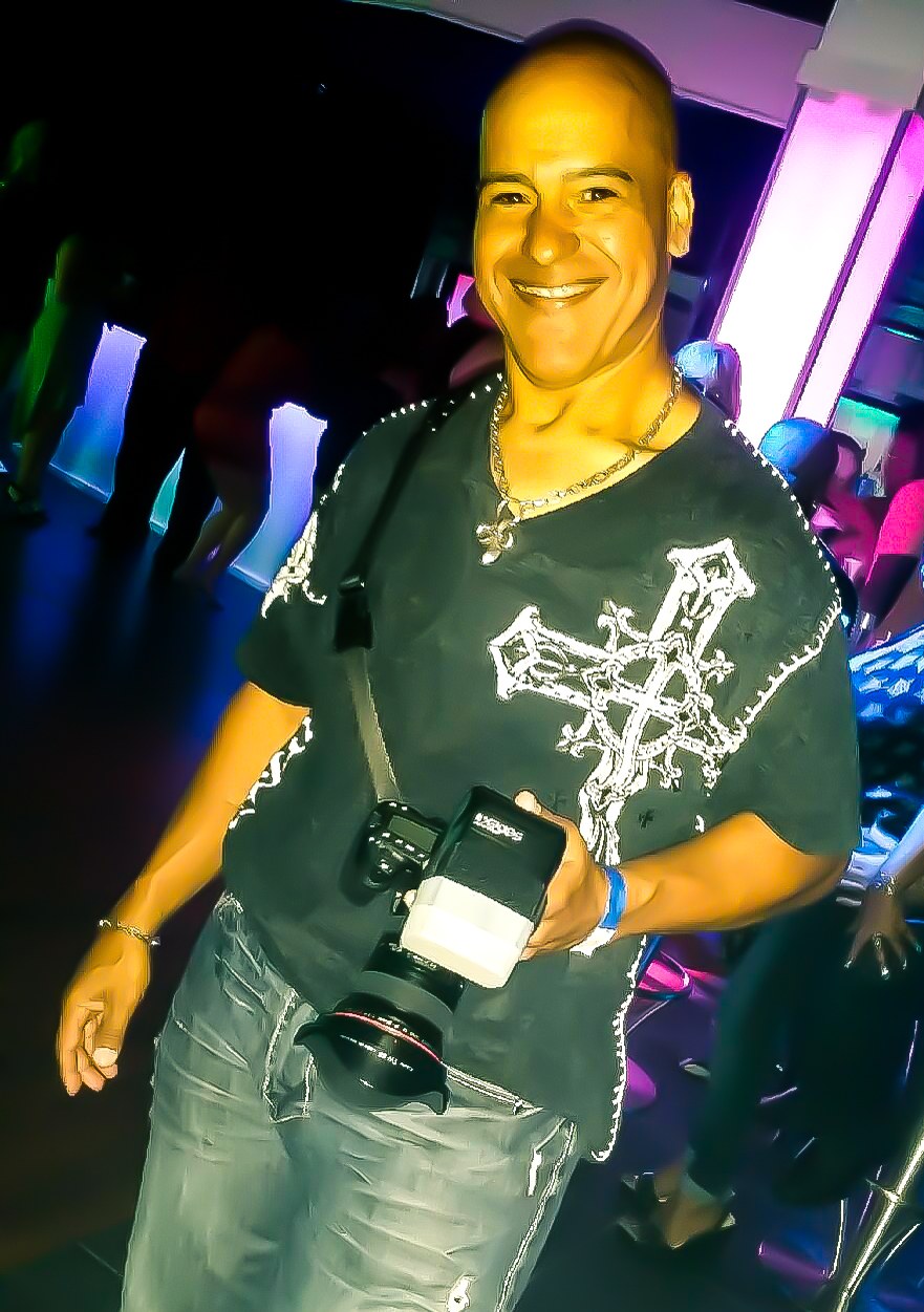Photographer holding a professional camera